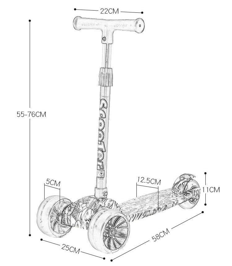 T6-01    Children's three-wheeled scooter standing type